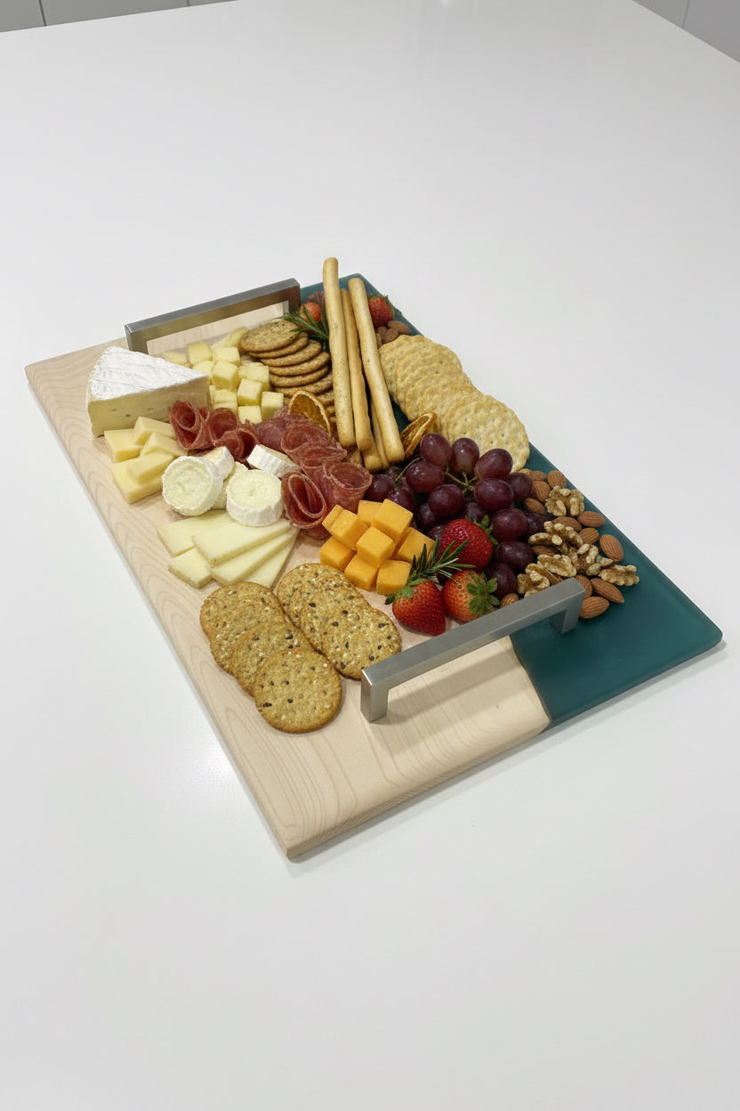 Large Green Resin Edge Serving Tray