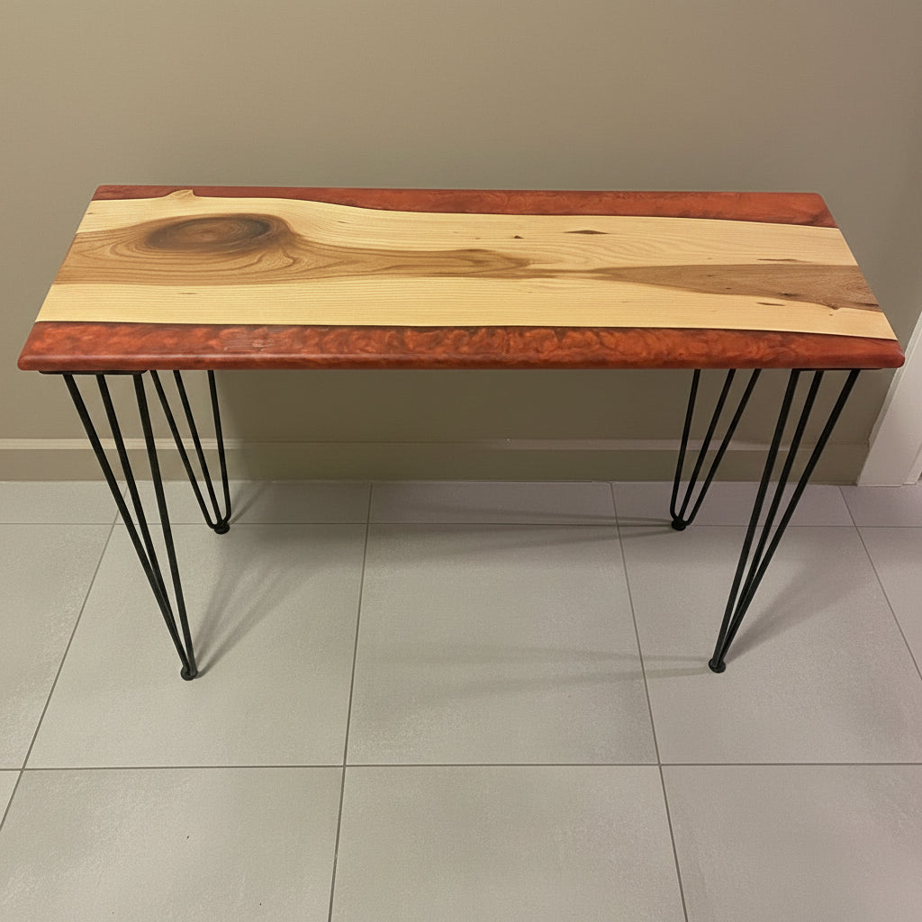 Bronze Red Resin Edge Console Table
