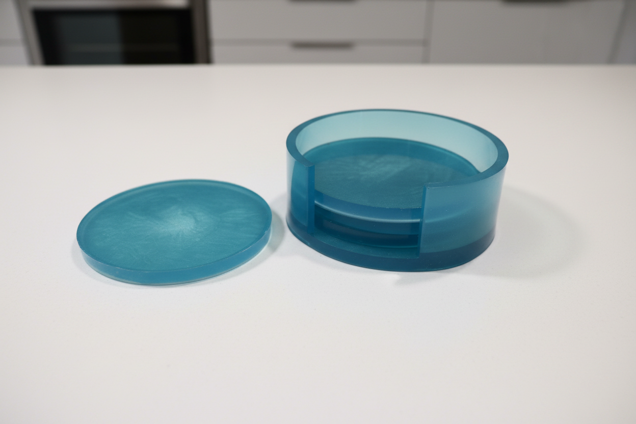 Set of 4 Coasters with Holder