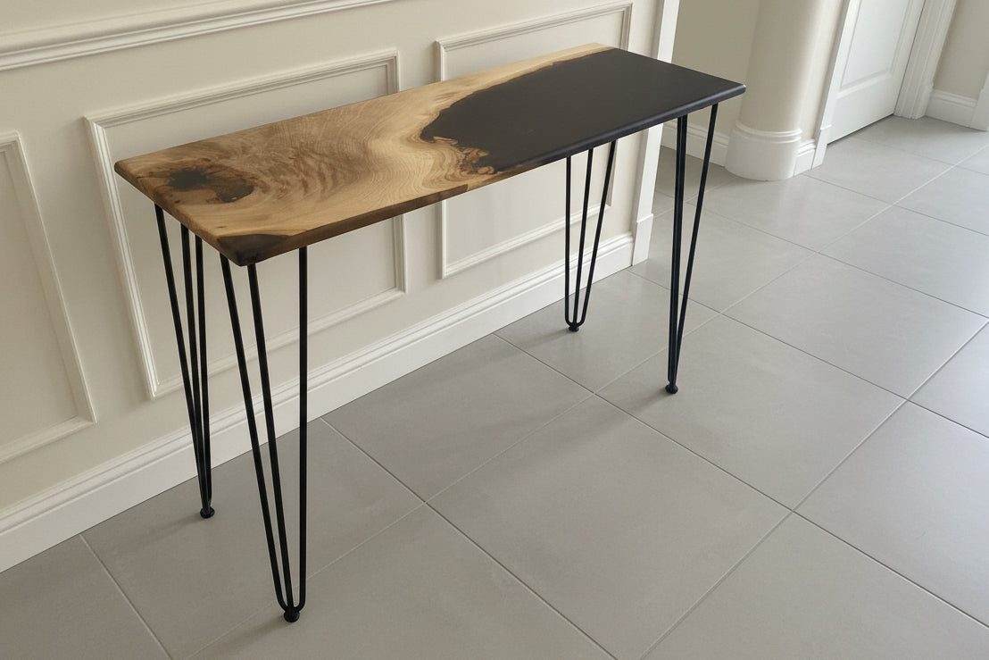 Metallic Purple Resin Console Table