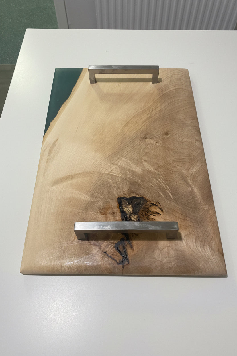 Large Green Resin Edge Serving Tray