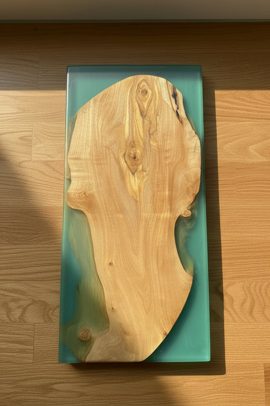 Green Transparent Olive Wood Chopping Board