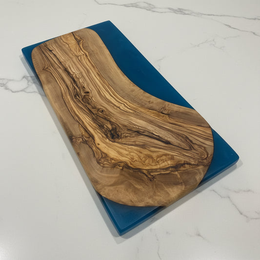 Blue Resin Olive Wood Chopping Board