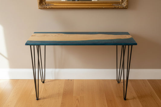 Blue Resin Edge Console Table