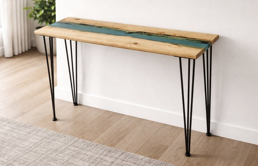 Turquoise Resin River Console Table